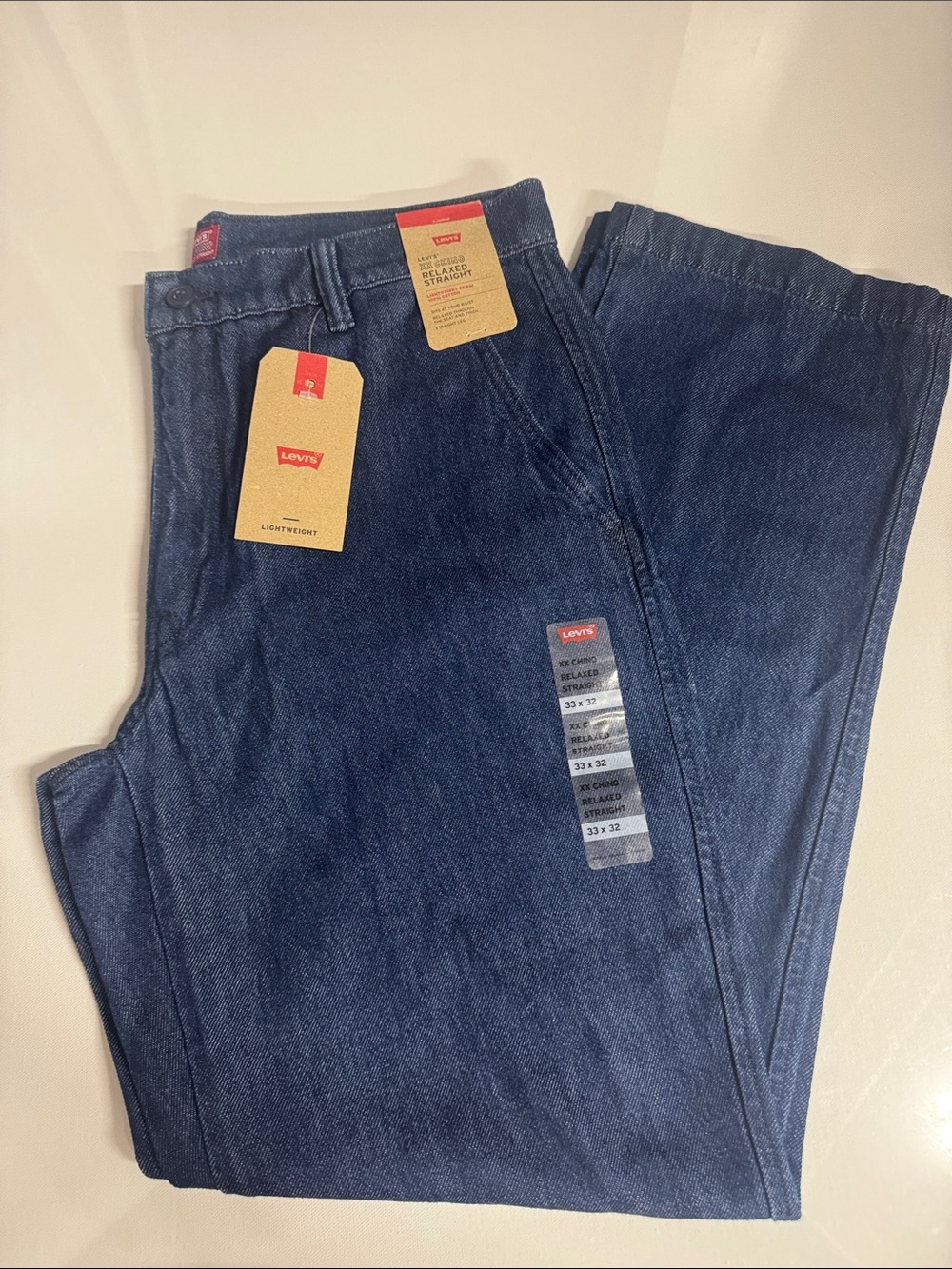 Levis Chinos Mens 33 32 Denim Relaxed Straight